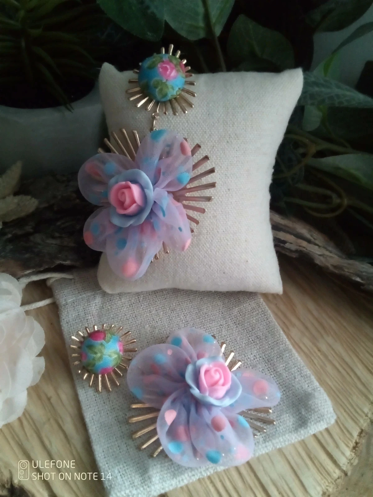 Boucles d'oreilles bohèmes grandes fleurs – photo 3
